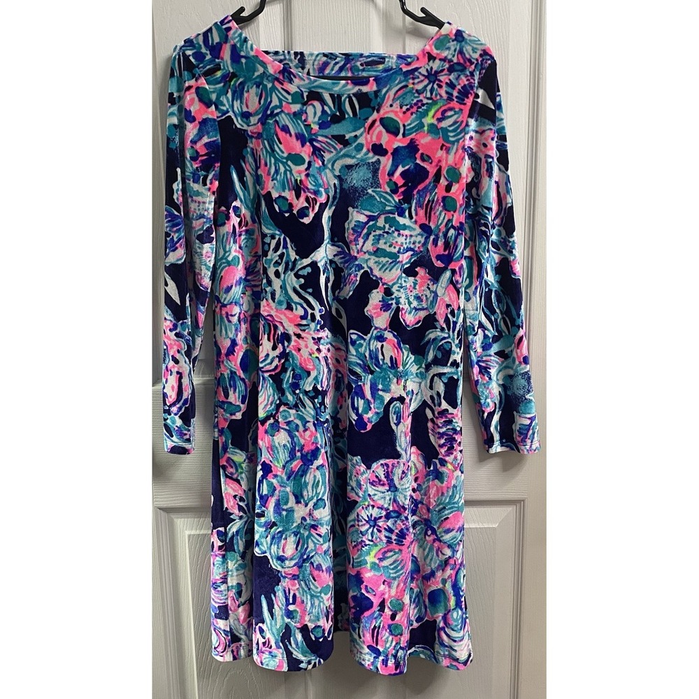 Lilly Pulitzer Olive Swing Dress Bright Navy Caught Up Size S